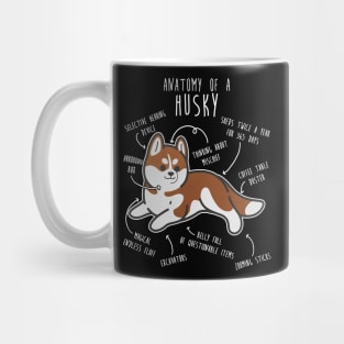 Red Siberian Husky Dog Anatomy Mug